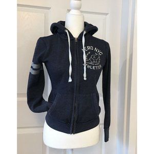 Aeropostale Aero Nyc Zip Up Navy Hoodie Sweatshirt Size XS